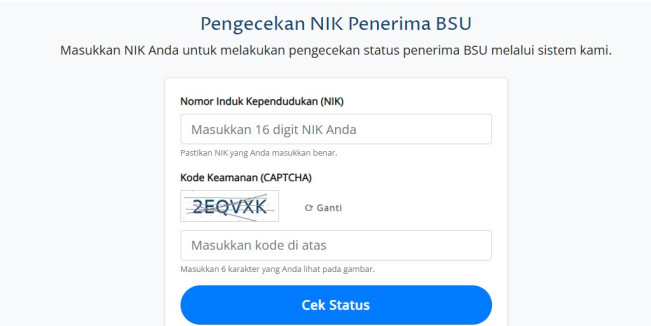 Pengecekan NIK penerima BSU 2025. (kemenaker)
